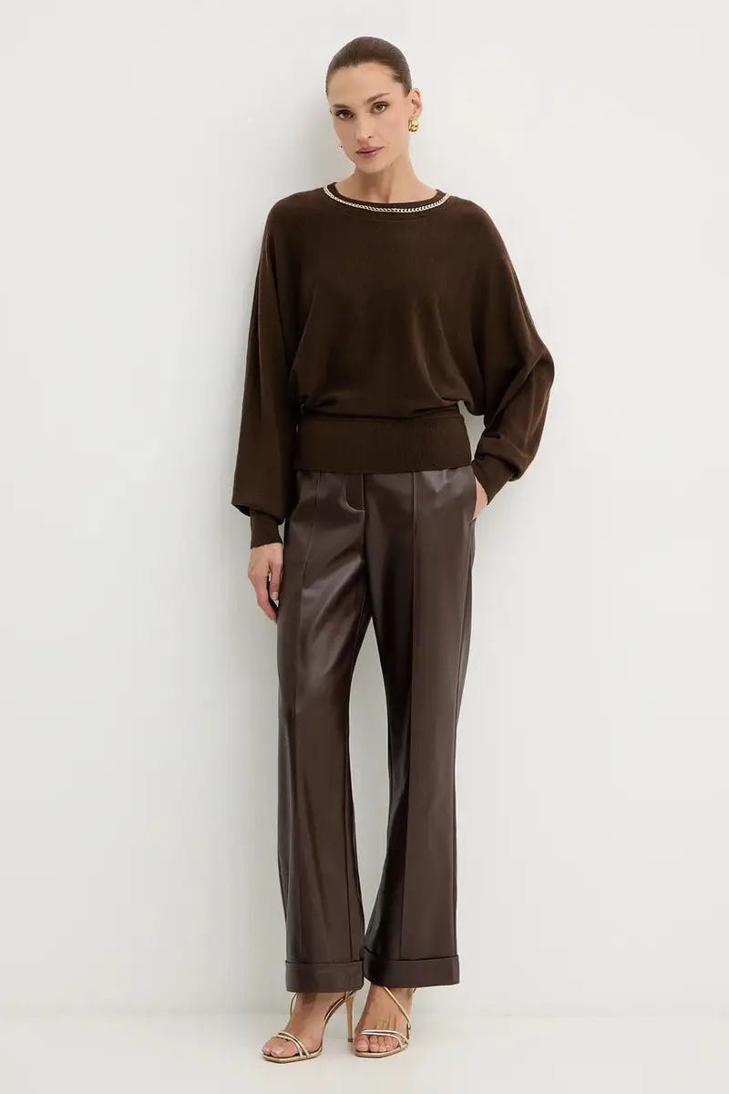 maglione con lana ABEL colore marrone 5BGR02 5782Z miniatura 2