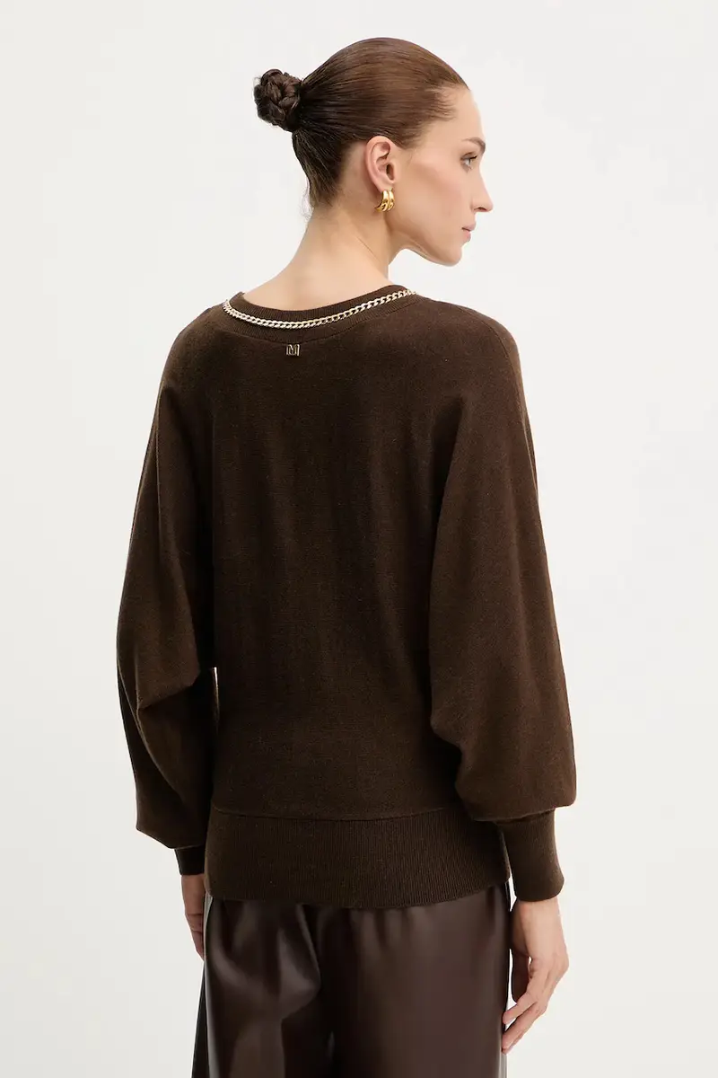 maglione con lana ABEL colore marrone 5BGR02 5782Z miniatura 3