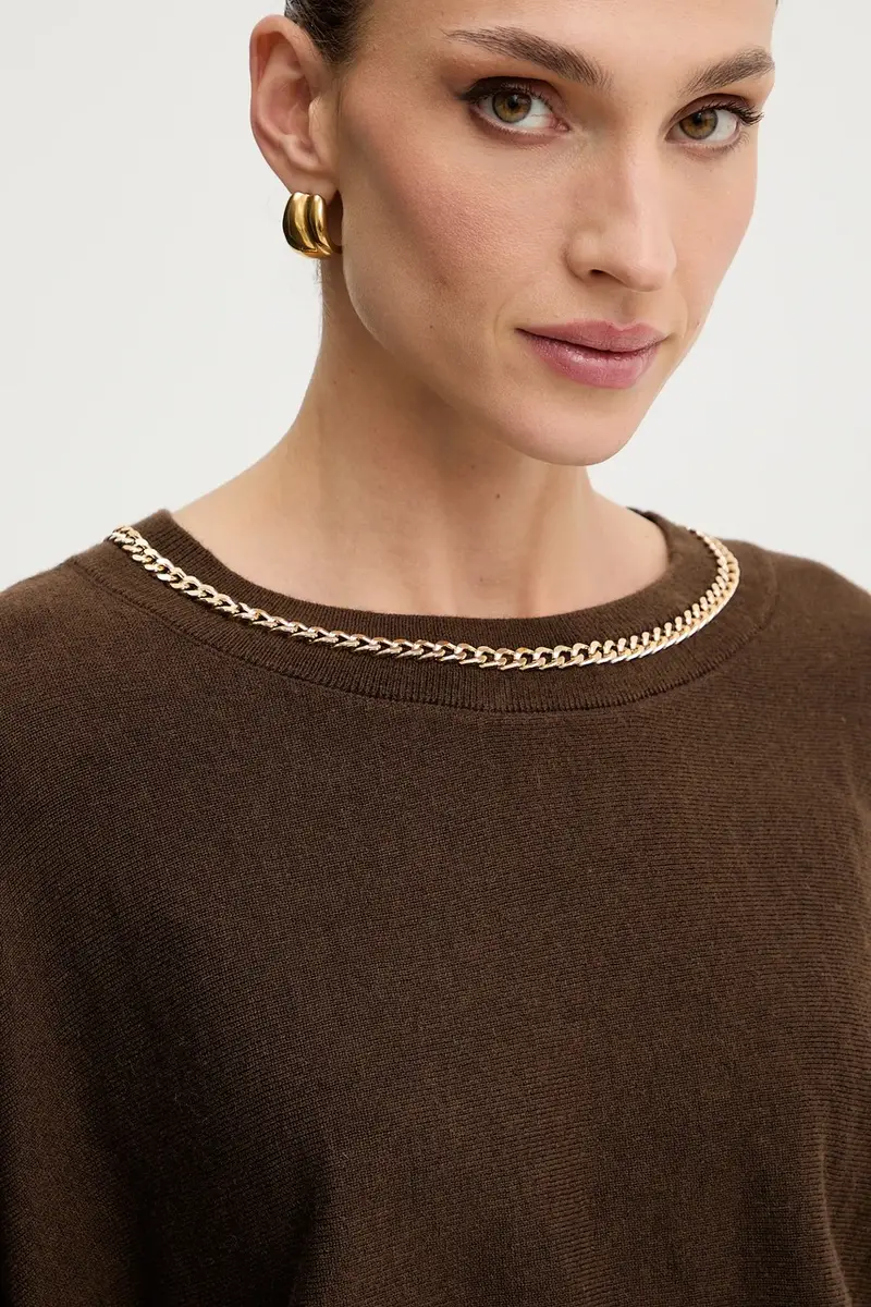 maglione con lana ABEL colore marrone 5BGR02 5782Z miniatura 4