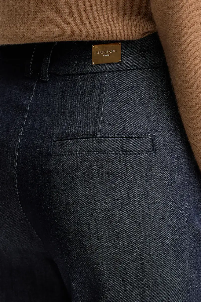 pantaloni donna colore blu navy 5YPA05 7457A miniatura 4