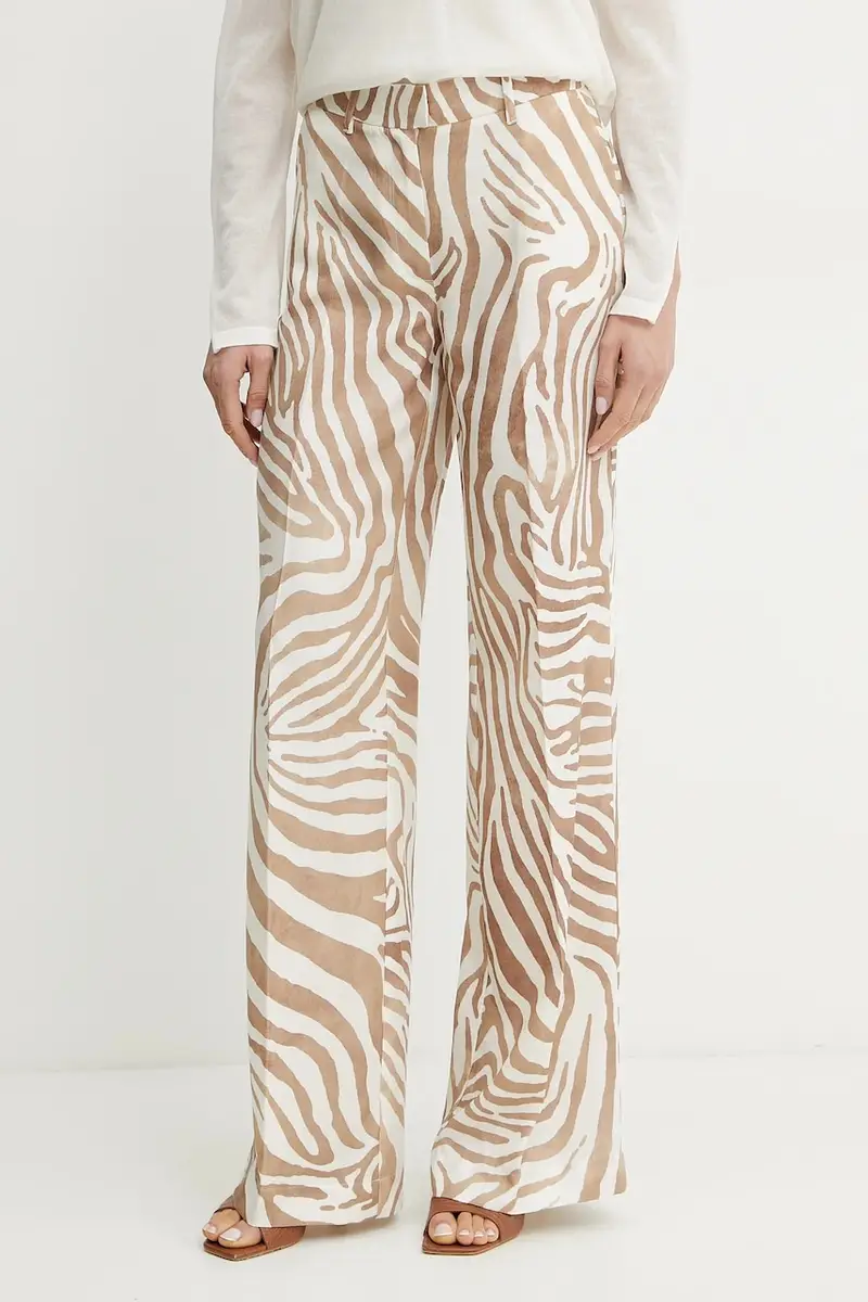 pantaloni in lino misto GISELLE donna colore beige 5GGB01 7314A