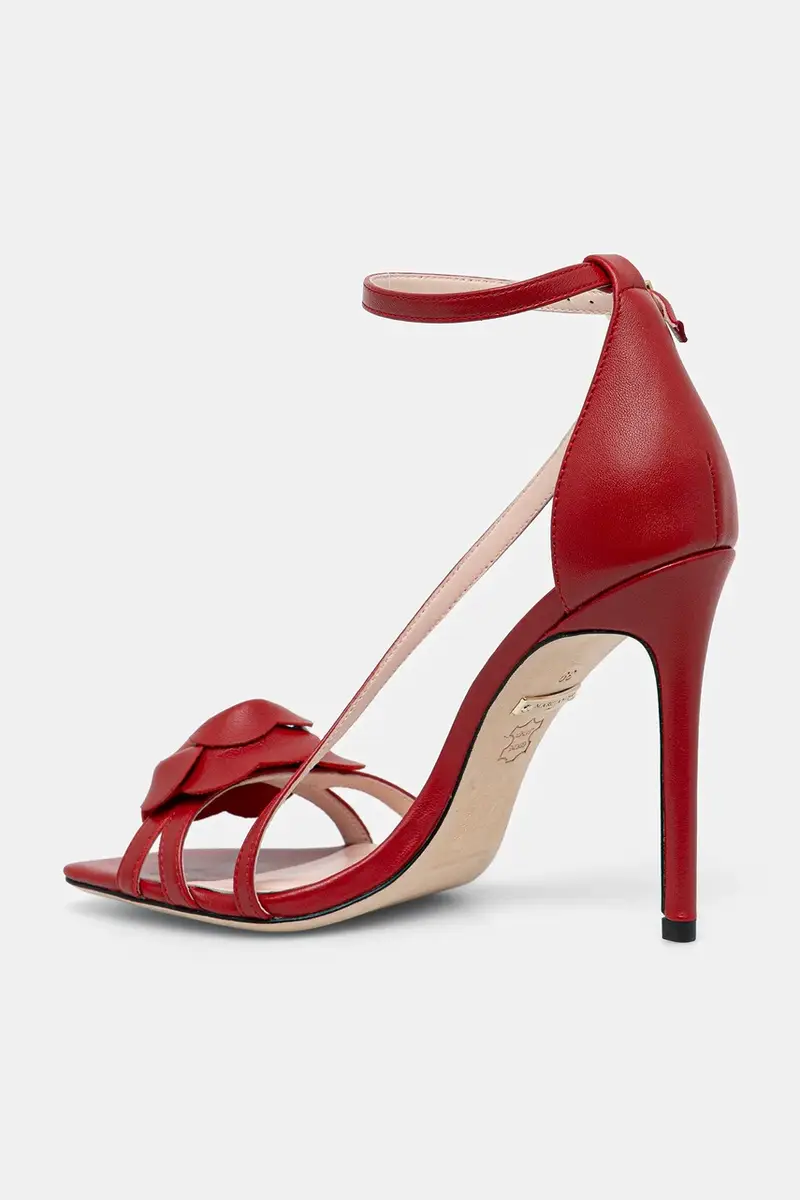 sandali in pelle colore rosso 5YGZ34 7368A miniatura 3