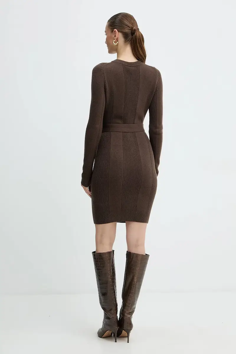 vestito con cashmere AFRAH colore marrone 5BGK43 5893Z miniatura 3