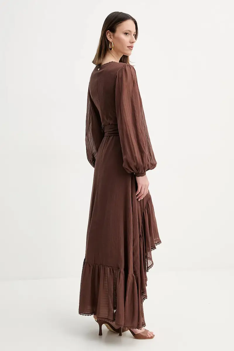 vestito in cotone ELSA colore marrone 5GGK53 7317A miniatura 3