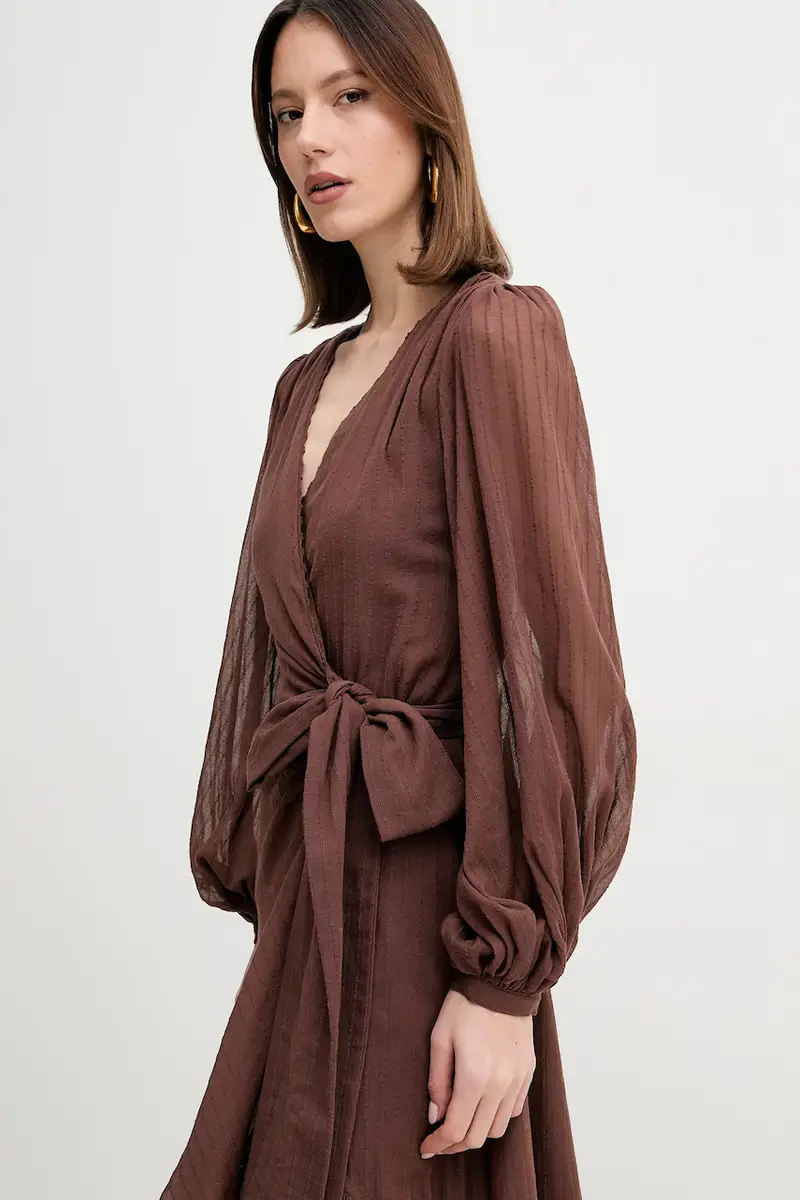 vestito in cotone ELSA colore marrone 5GGK53 7317A miniatura 4