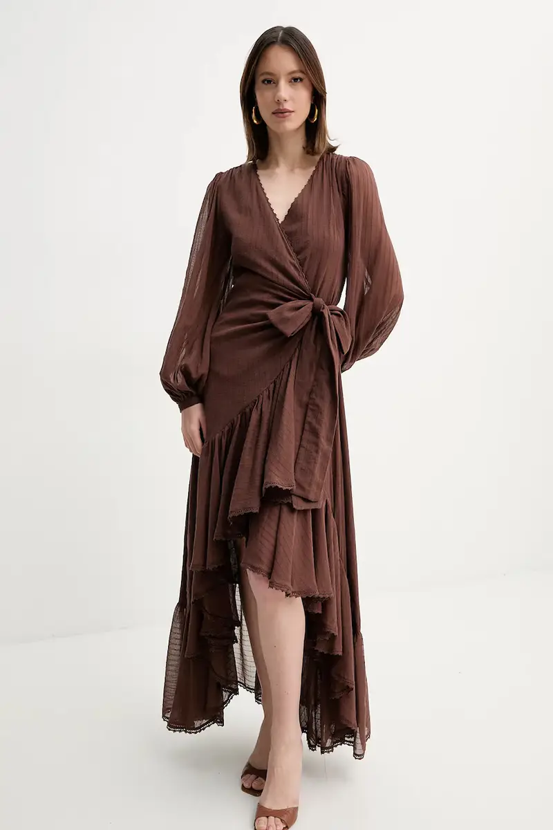 vestito in cotone ELSA colore marrone 5GGK53 7317A