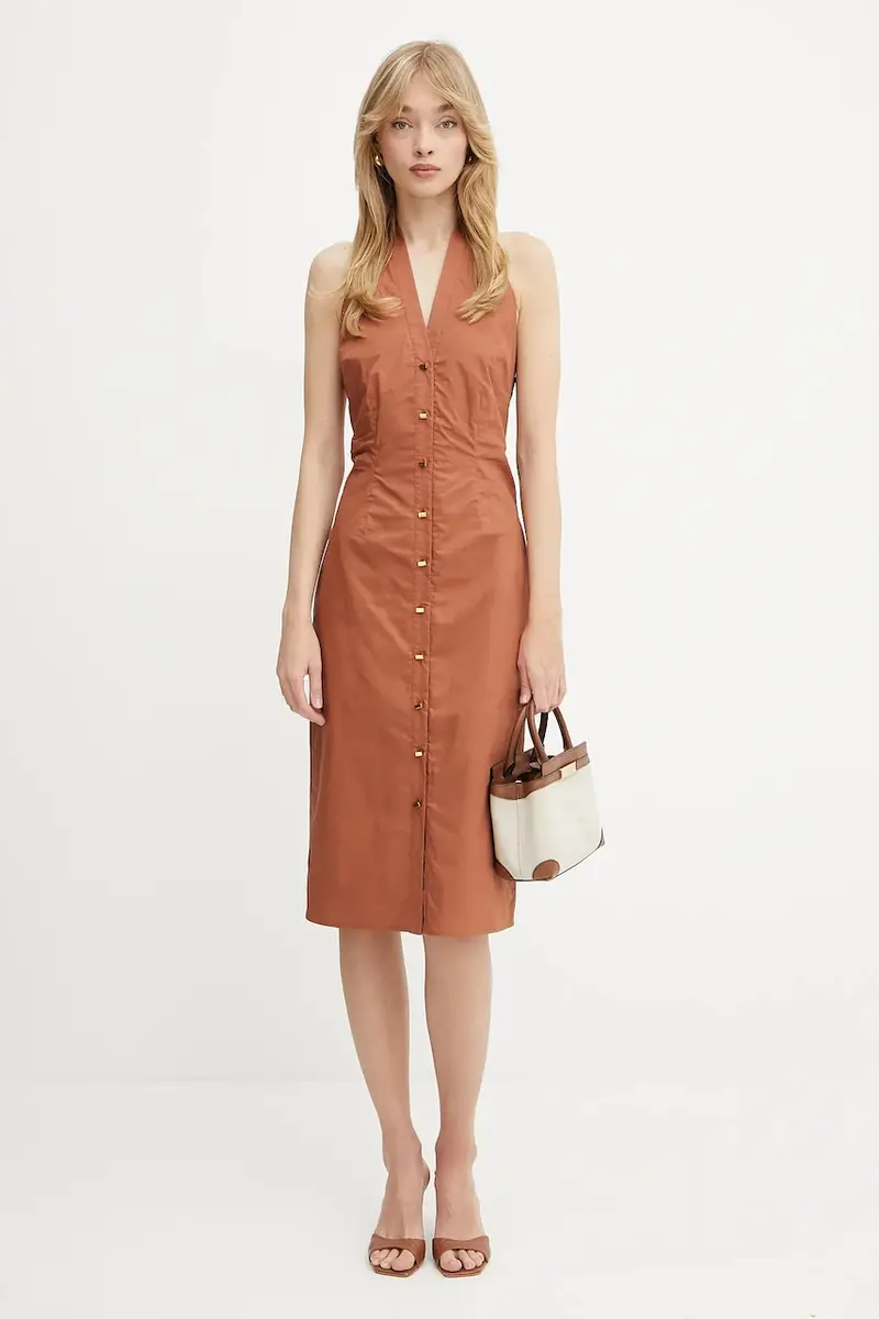 vestito in cotone PAT colore marrone 5GGK43 7315A