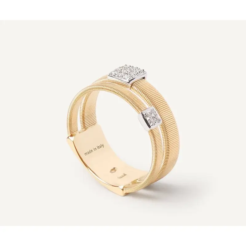 Anello A Doppia Fascia - Pavé Diamanti - Marco Bicego