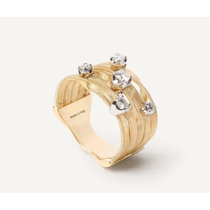 Anello Cinque Fili Con Diamanti - Modello Couture - Marco Bicego