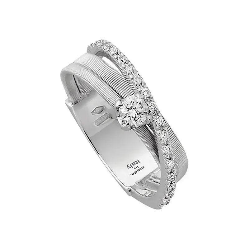 Anello Marco Bicego Goa Oro Bianco E Diamanti 0,33