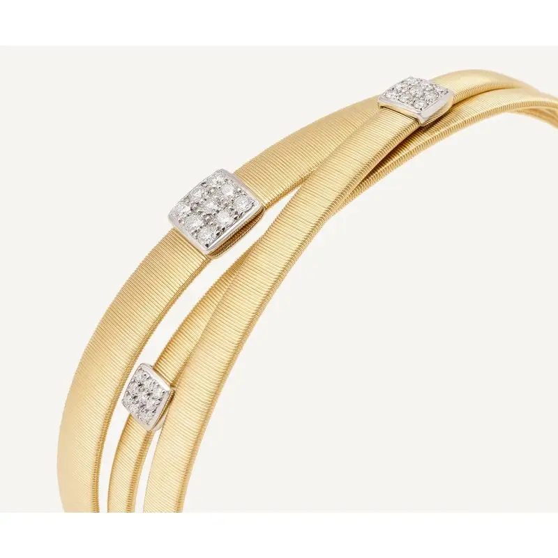 Bracciale A Tre Fili Con Pavé Di Diamanti - Marco Bicego miniatura 2