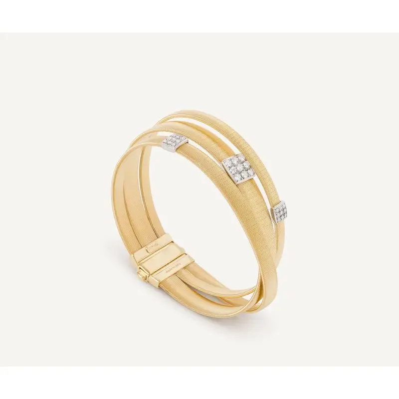 Bracciale A Tre Fili Con Pavé Di Diamanti - Marco Bicego