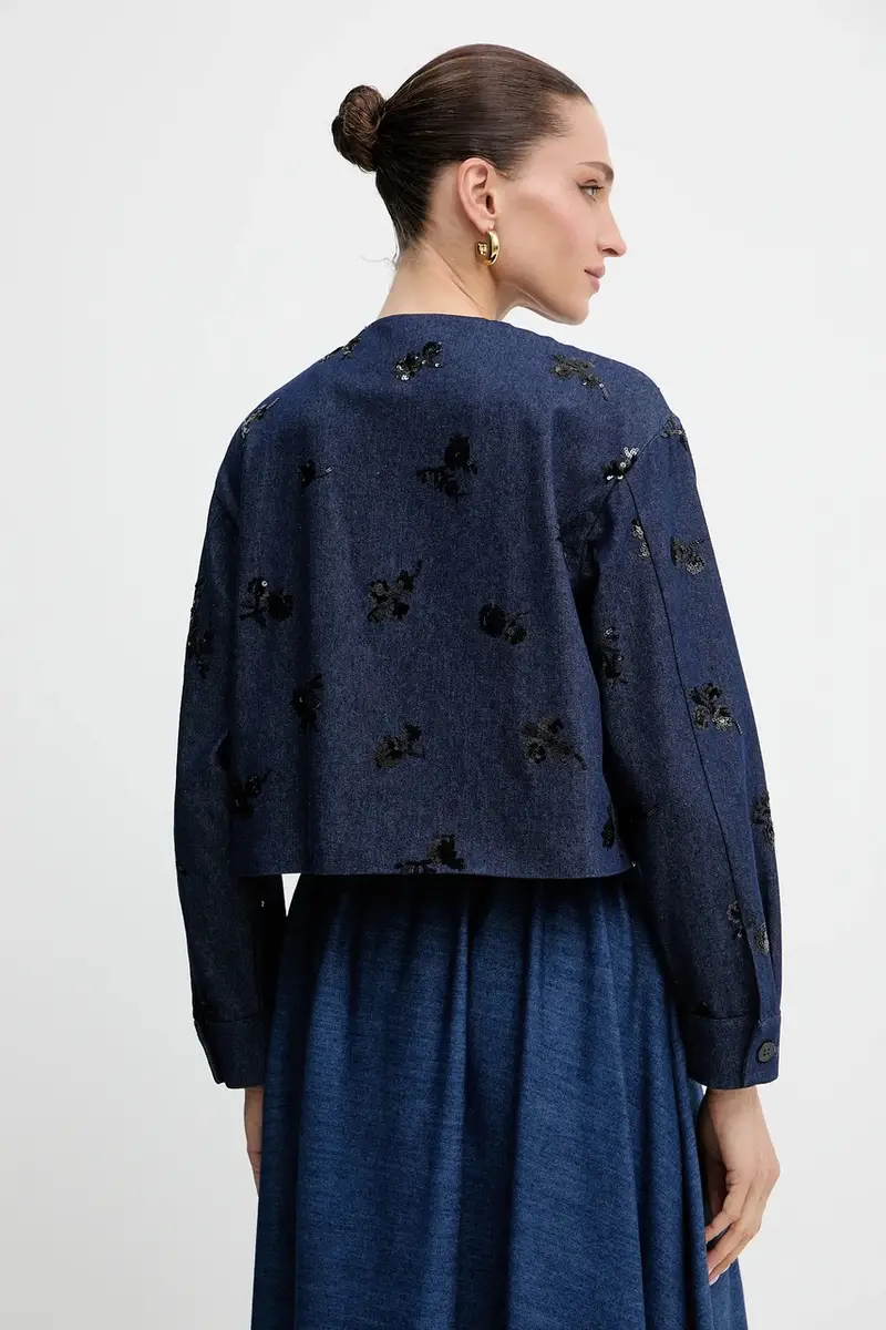 blazer jeans Emme by Marella colore blu navy 2525046111200 miniatura 3