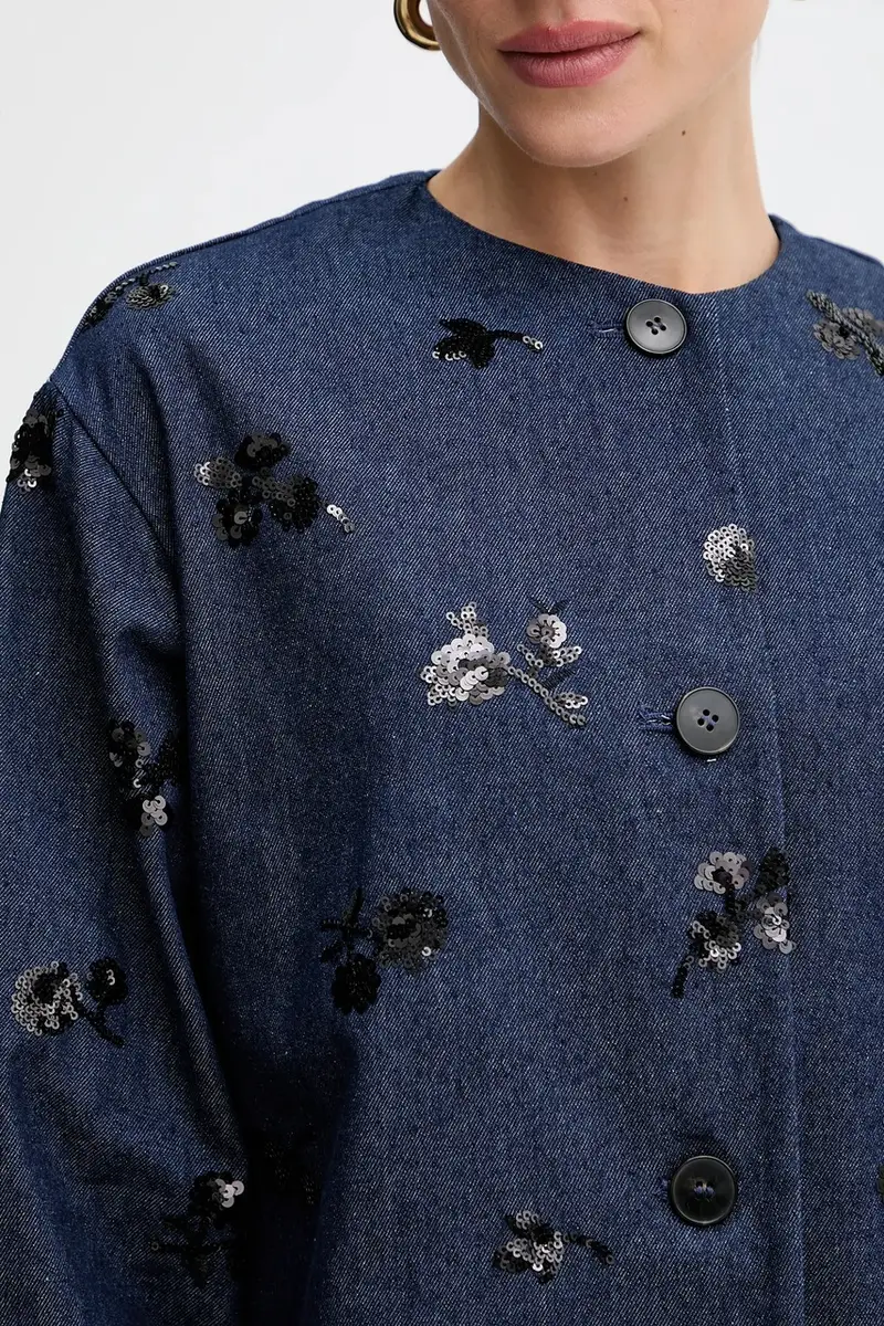 blazer jeans Emme by Marella colore blu navy 2525046111200 miniatura 5