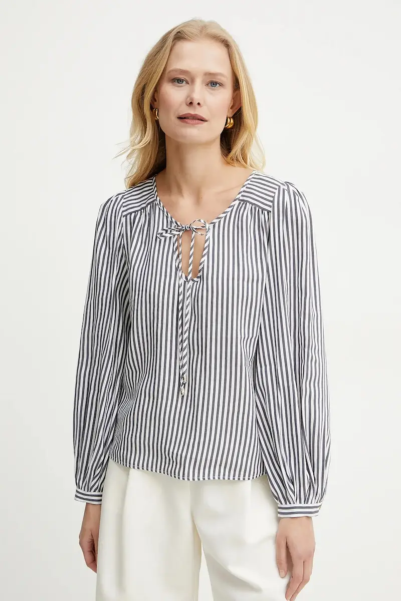 blusa in lino misto ADDA donna colore blu navy 2513111044200