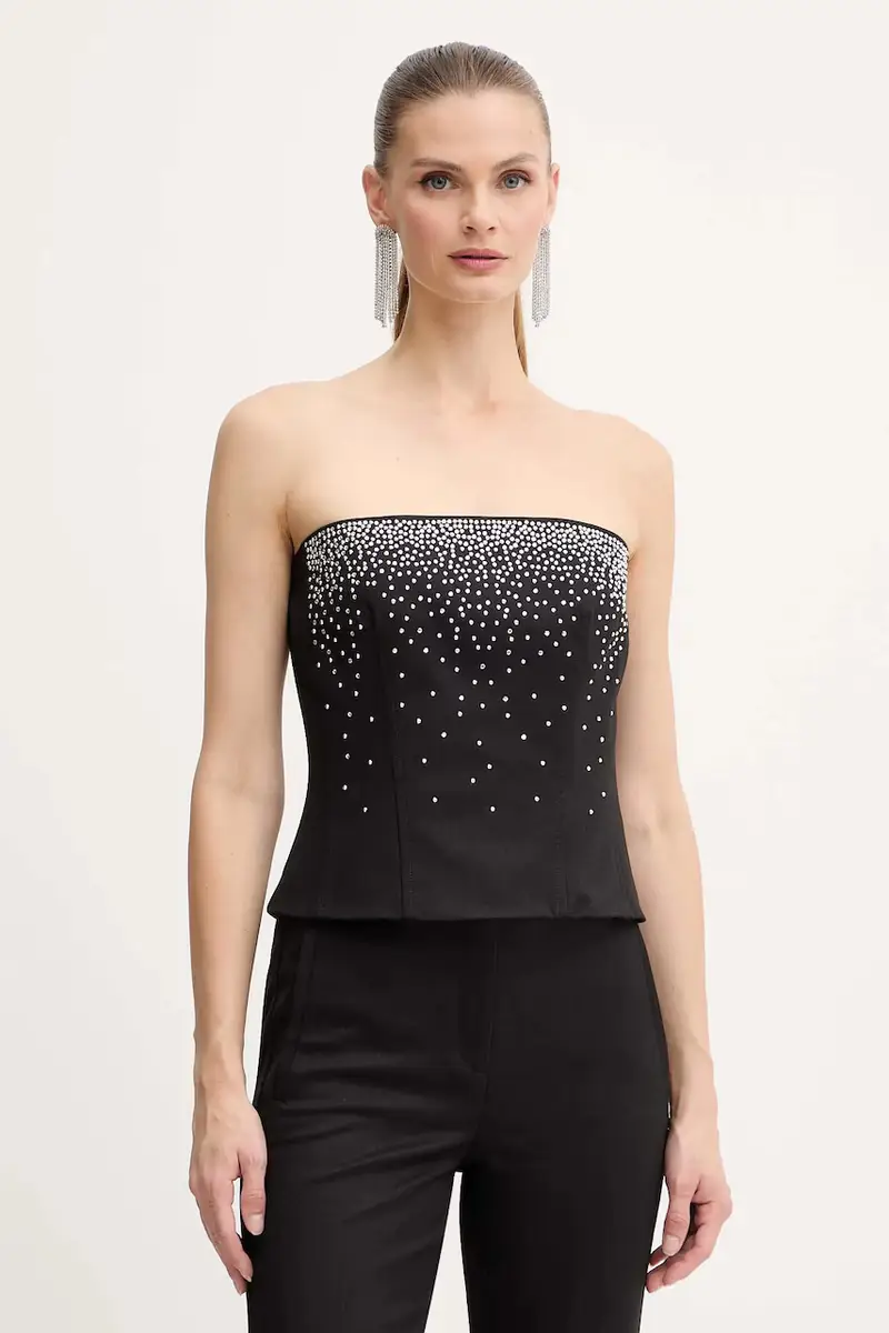 camicetta donna colore nero con applicazione 2523166062200