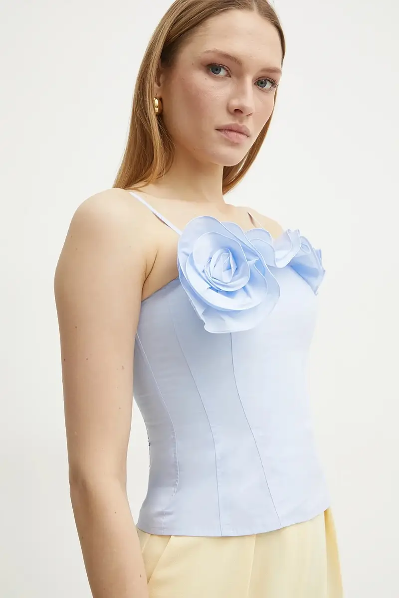 camicetta in cotone ELLENO donna colore blu 2513161031200 miniatura 4