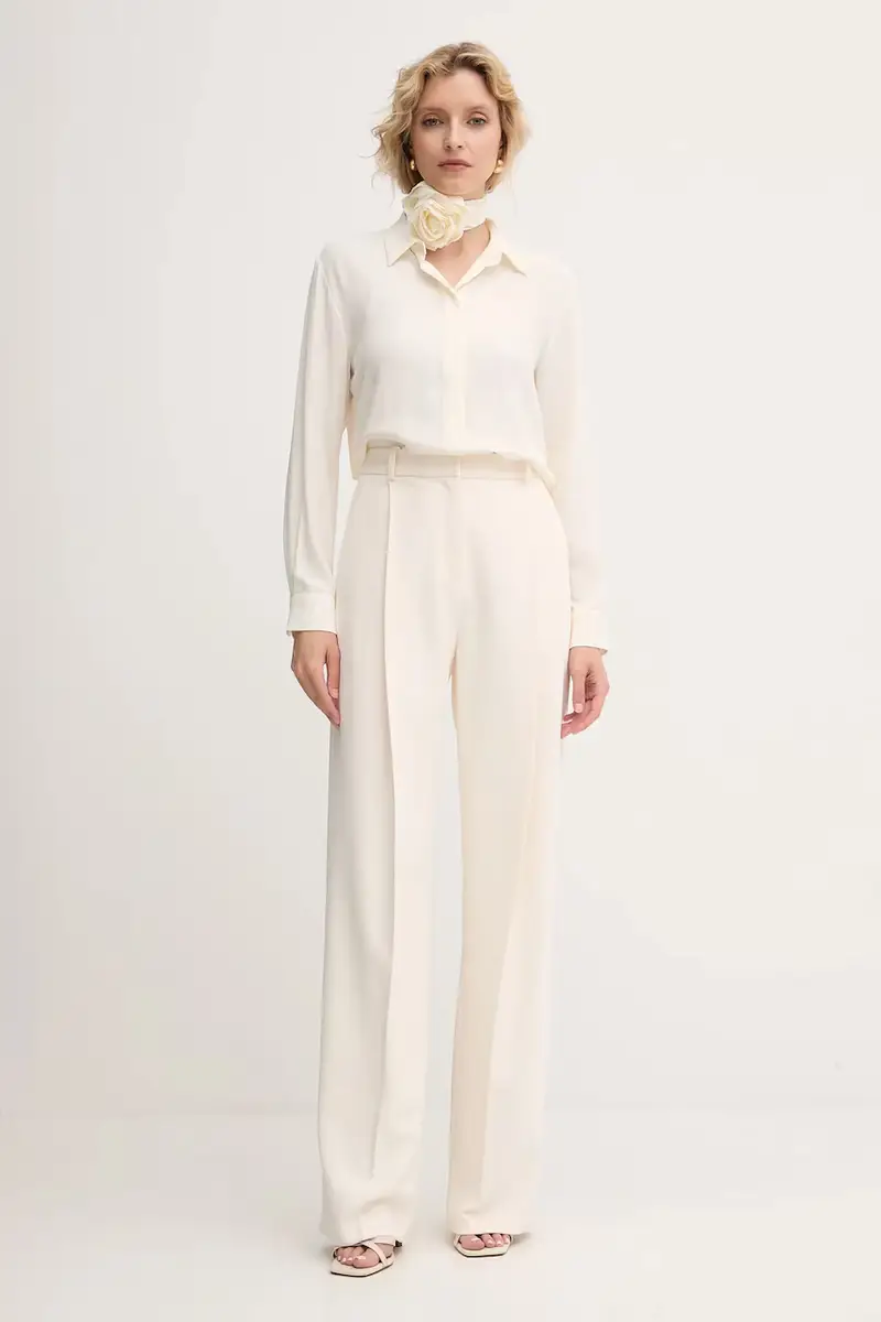 camicia di seta colore beige 2523116071200 miniatura 2