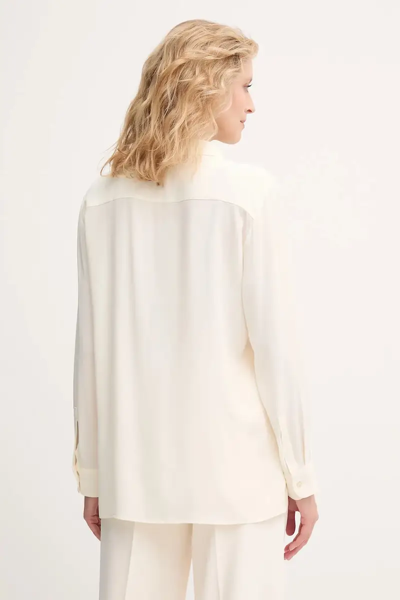 camicia di seta colore beige 2523116071200 miniatura 3