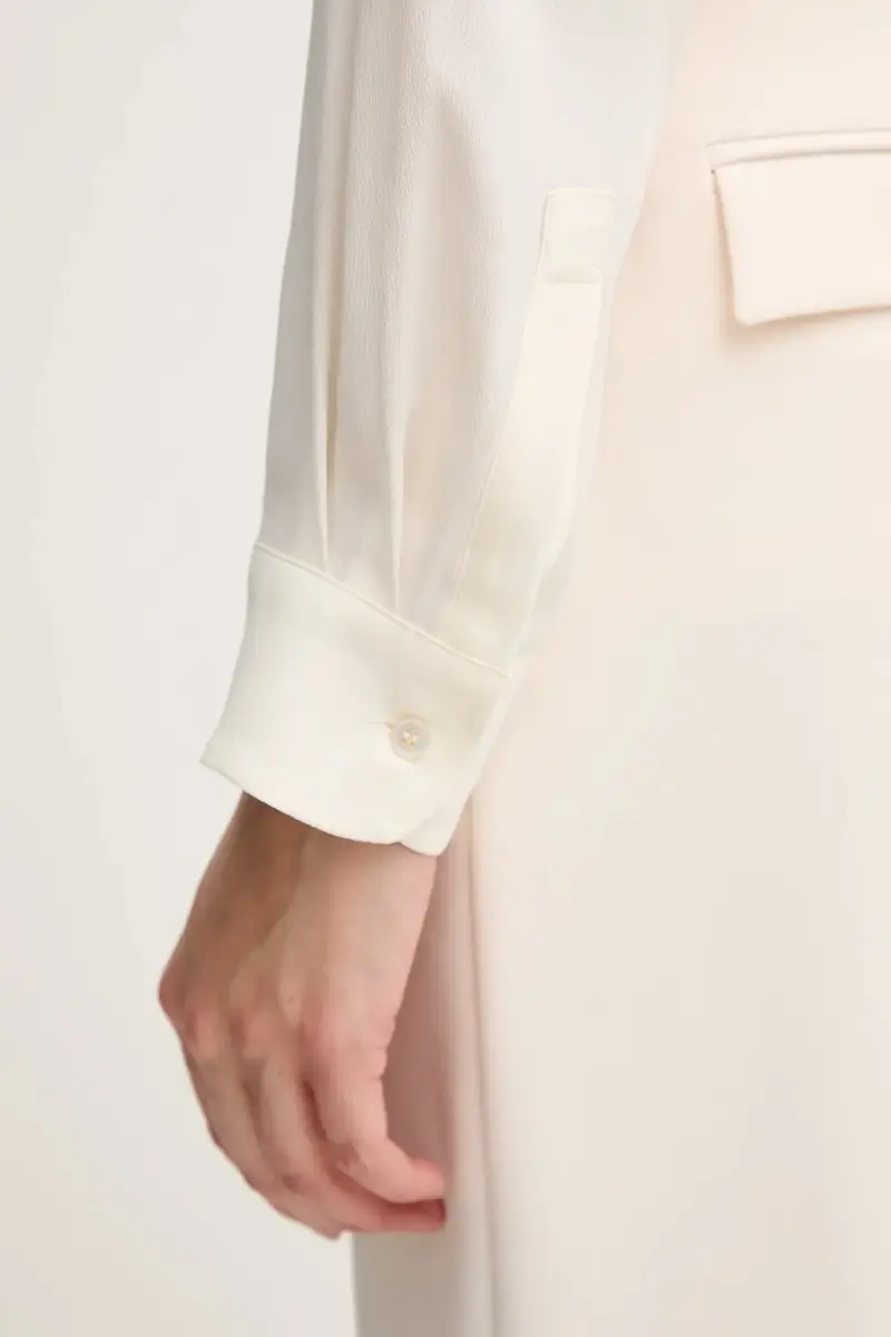 camicia di seta colore beige 2523116071200 miniatura 5