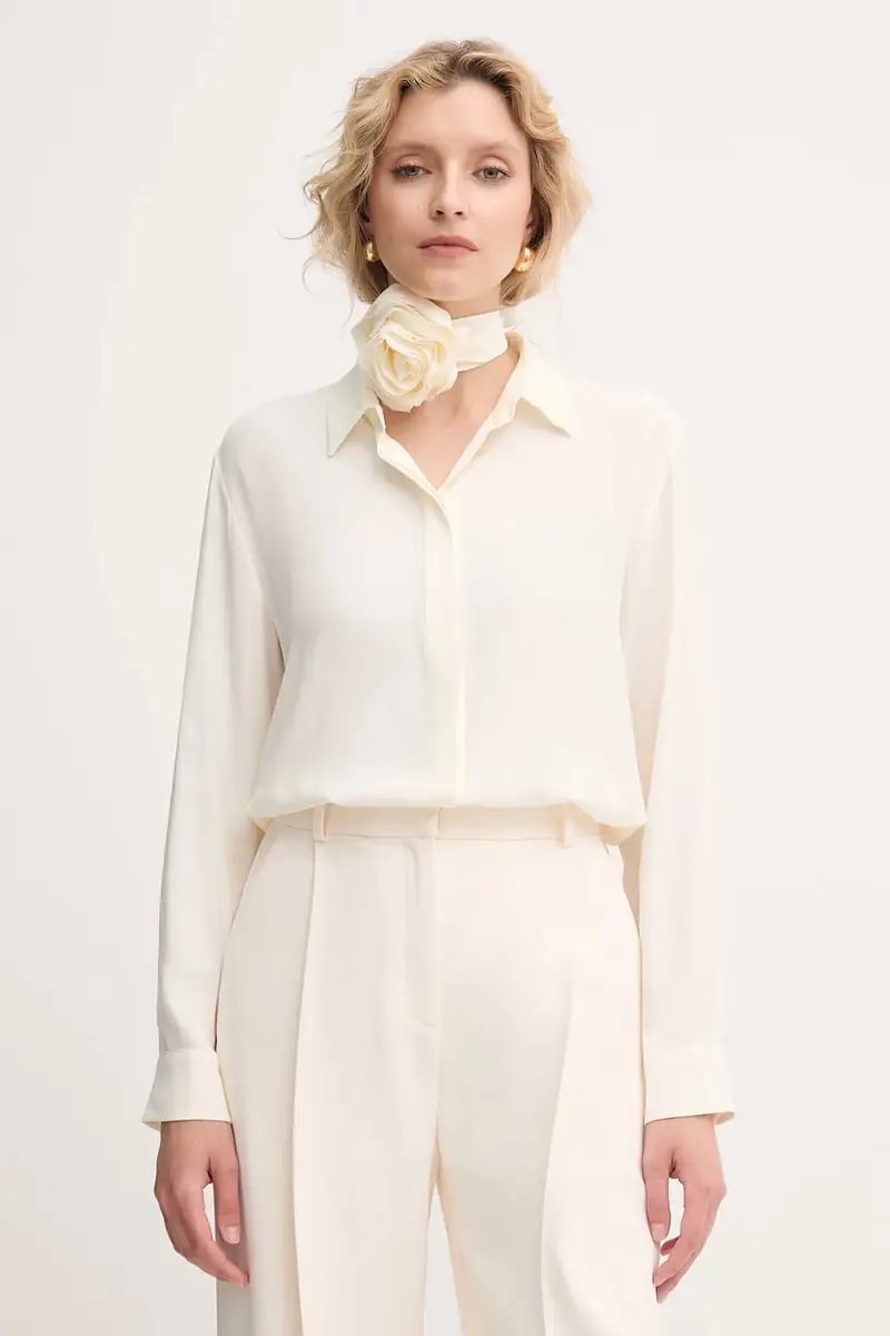 camicia di seta colore beige 2523116071200