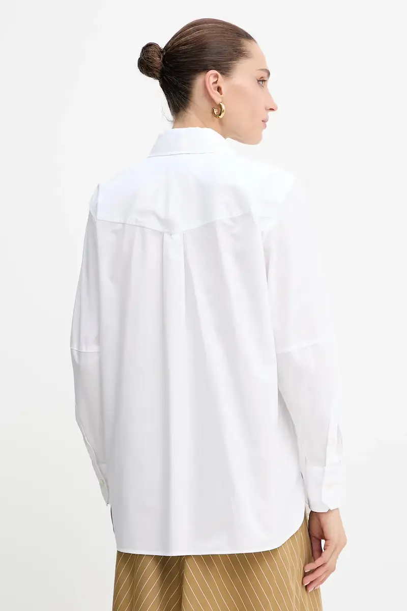 camicia in cotone donna colore bianco 2523116084200 miniatura 3