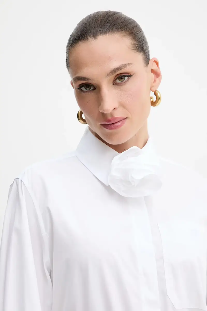 camicia in cotone donna colore bianco 2523116084200 miniatura 4