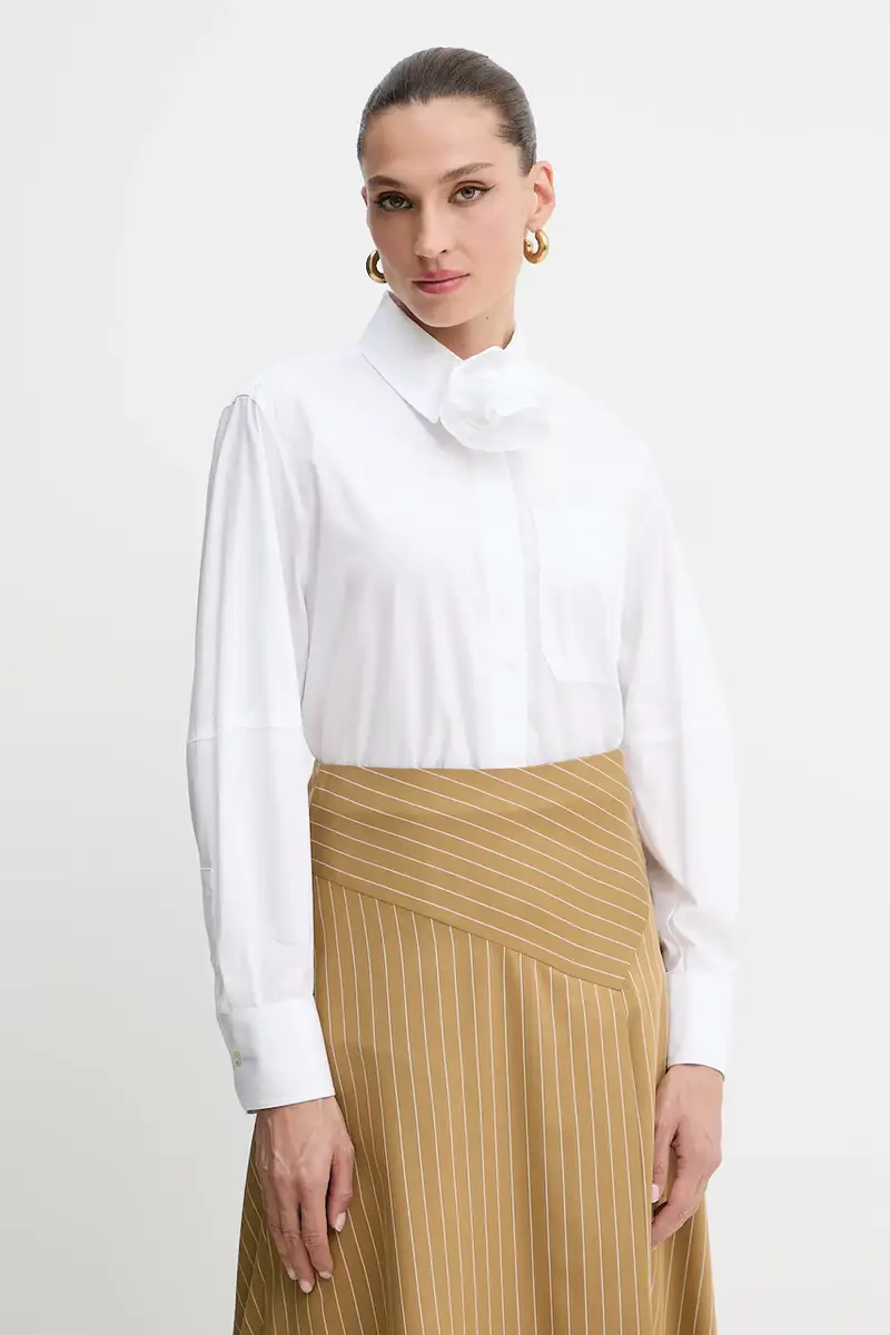 camicia in cotone donna colore bianco 2523116084200