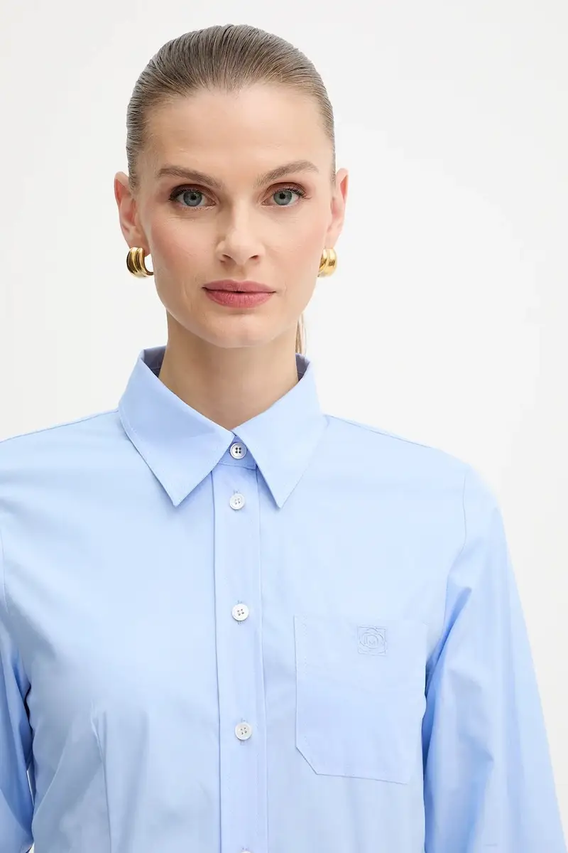 camicia in cotone donna colore blu 2523116074200 miniatura 4
