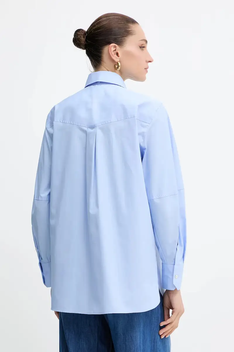 camicia in cotone donna colore blu 2523116084200 miniatura 3