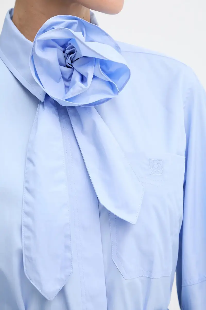 camicia in cotone donna colore blu 2523116084200 miniatura 5