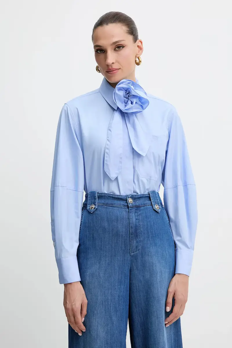 camicia in cotone donna colore blu 2523116084200