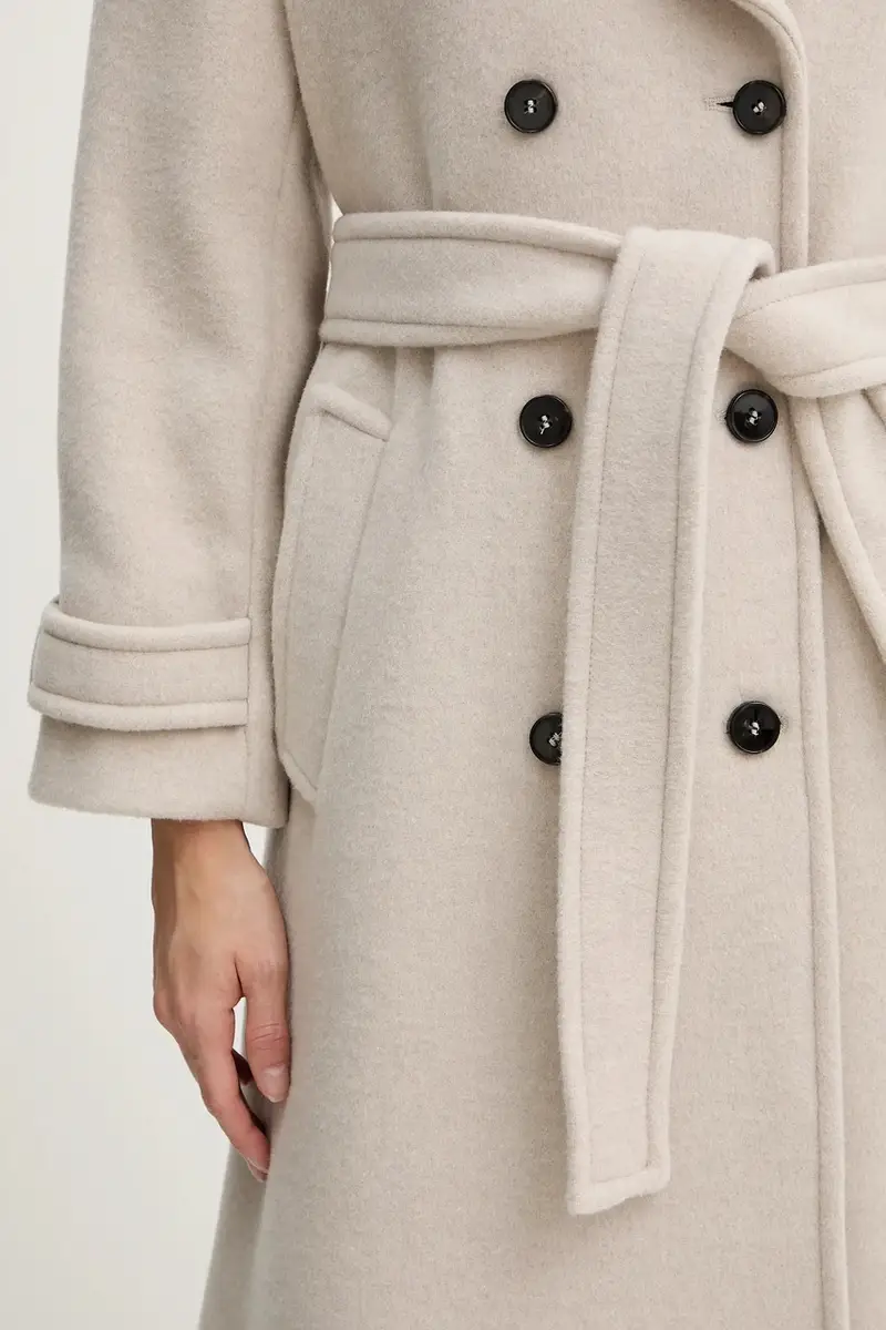 cappotto con lana colore beige 2523016112200 miniatura 5