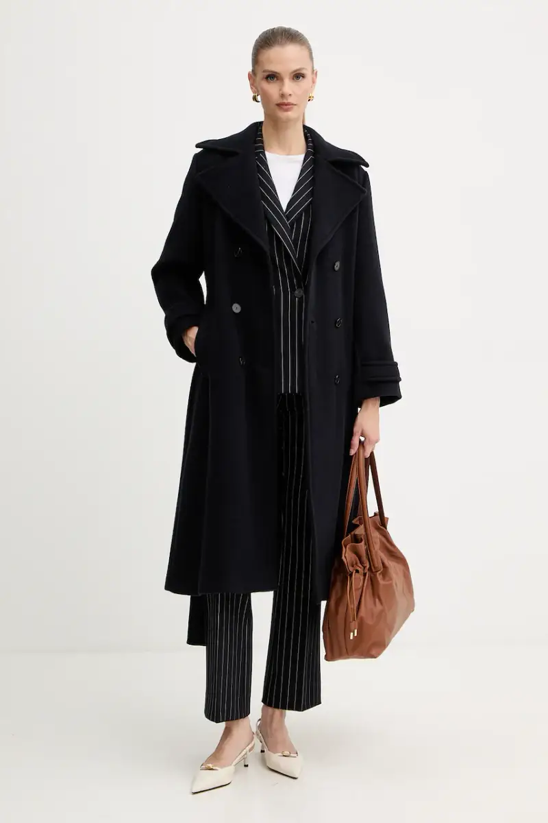 cappotto con lana colore blu navy 2523016112200 miniatura 2