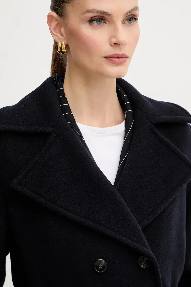 cappotto con lana colore blu navy 2523016112200 miniatura 4