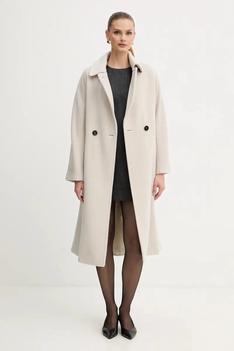 cappotto in lana colore beige 2523016142200 miniatura 2