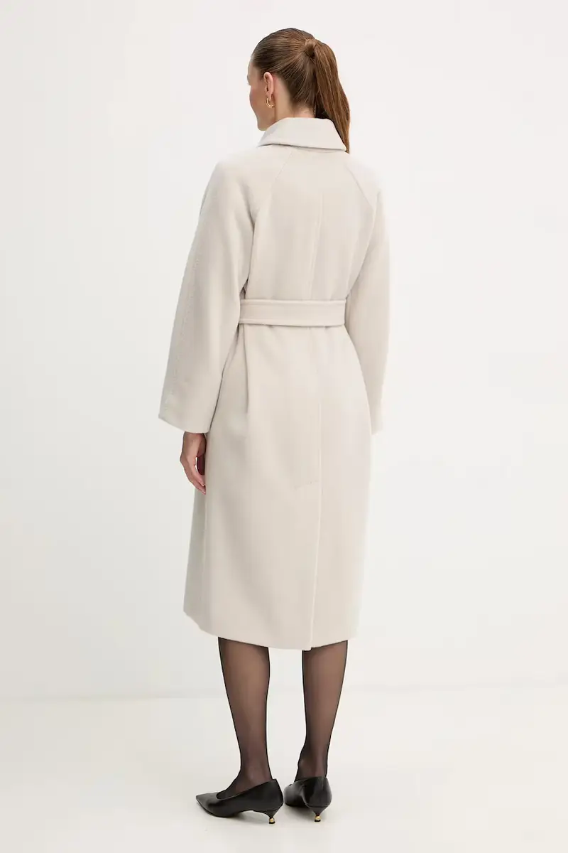 cappotto in lana colore beige 2523016142200 miniatura 3