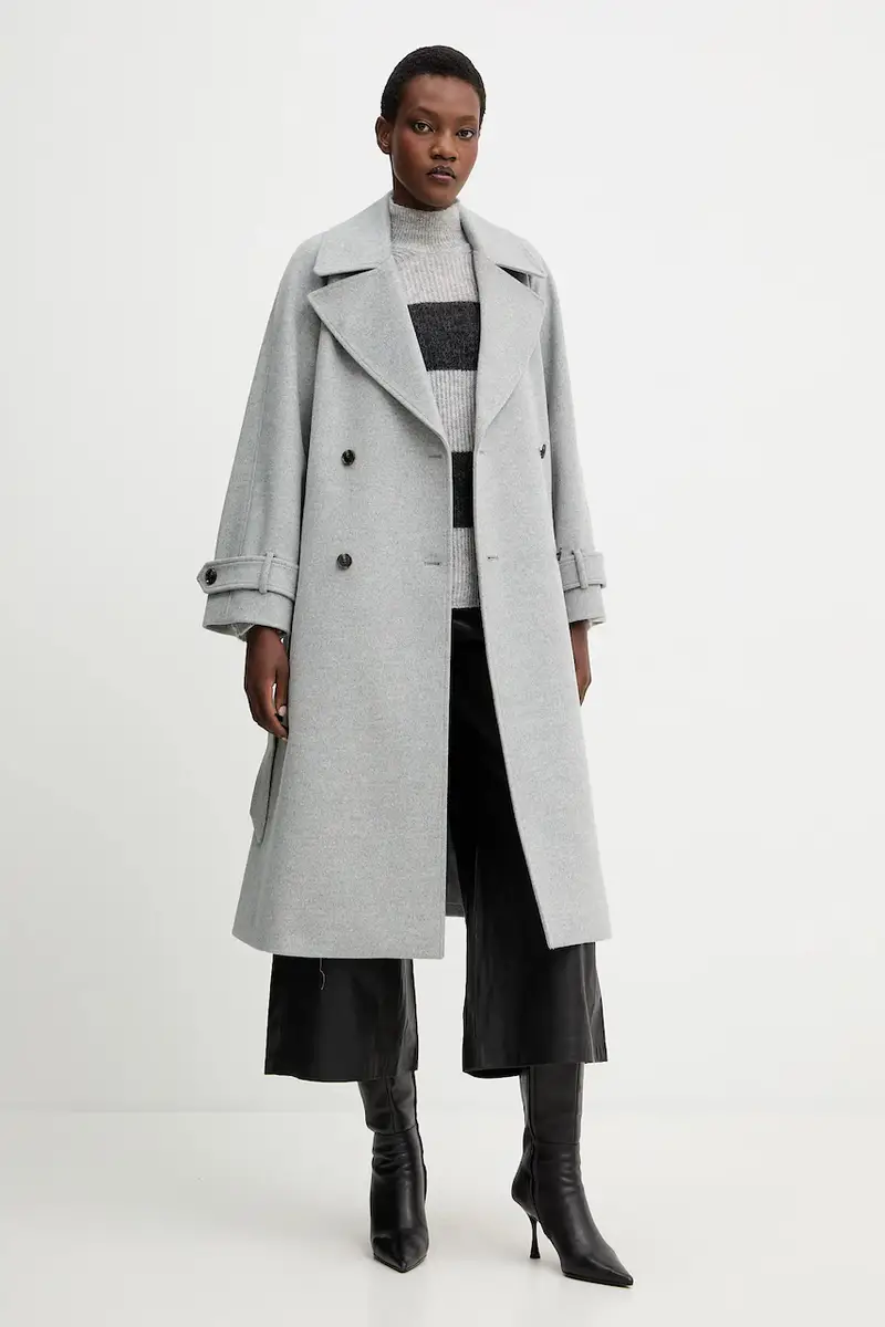 cappotto in lana colore grigio 2523016071200 miniatura 2