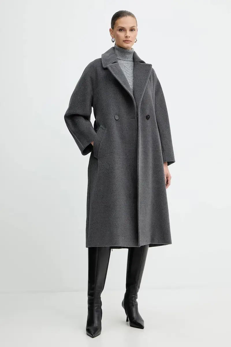 cappotto in lana colore grigio 2523016142200 miniatura 2