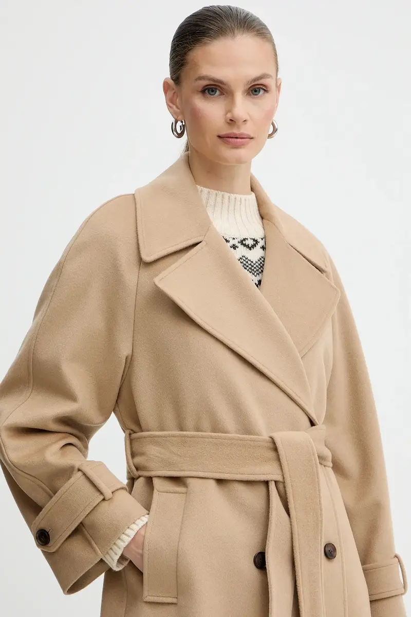 cappotto in lana colore marrone 2523016071200 miniatura 4