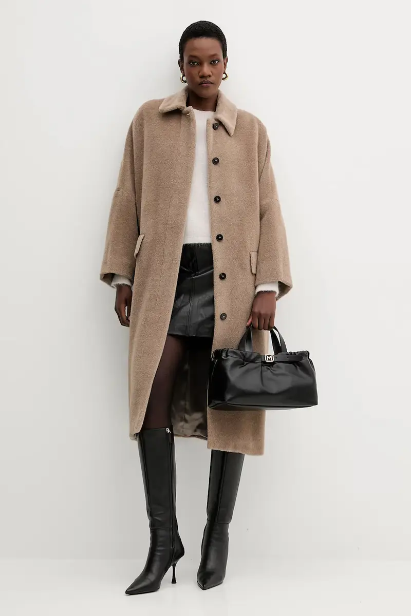 cappotto in lana colore marrone 2523016122200 miniatura 2