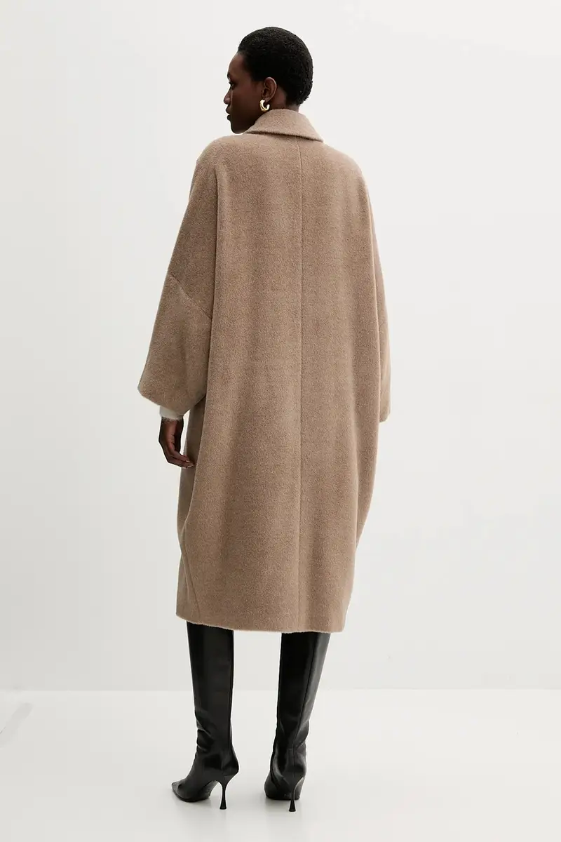 cappotto in lana colore marrone 2523016122200 miniatura 3