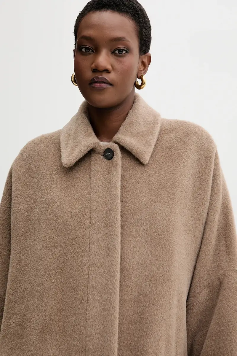 cappotto in lana colore marrone 2523016122200 miniatura 5