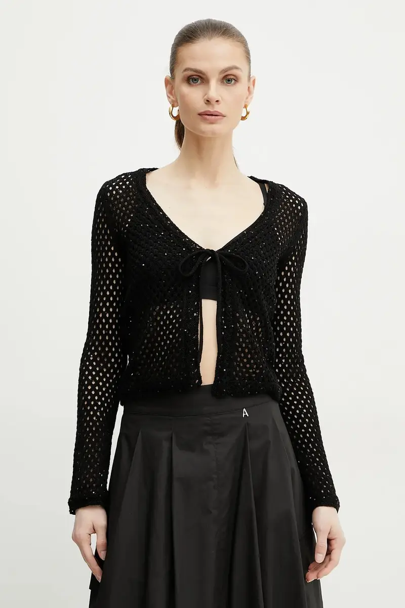 cardigan in cotone Emme by Marella colore nero 2515341031200 miniatura 4