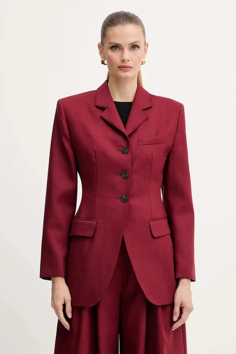 giacca in lana colore granata 2523046052200