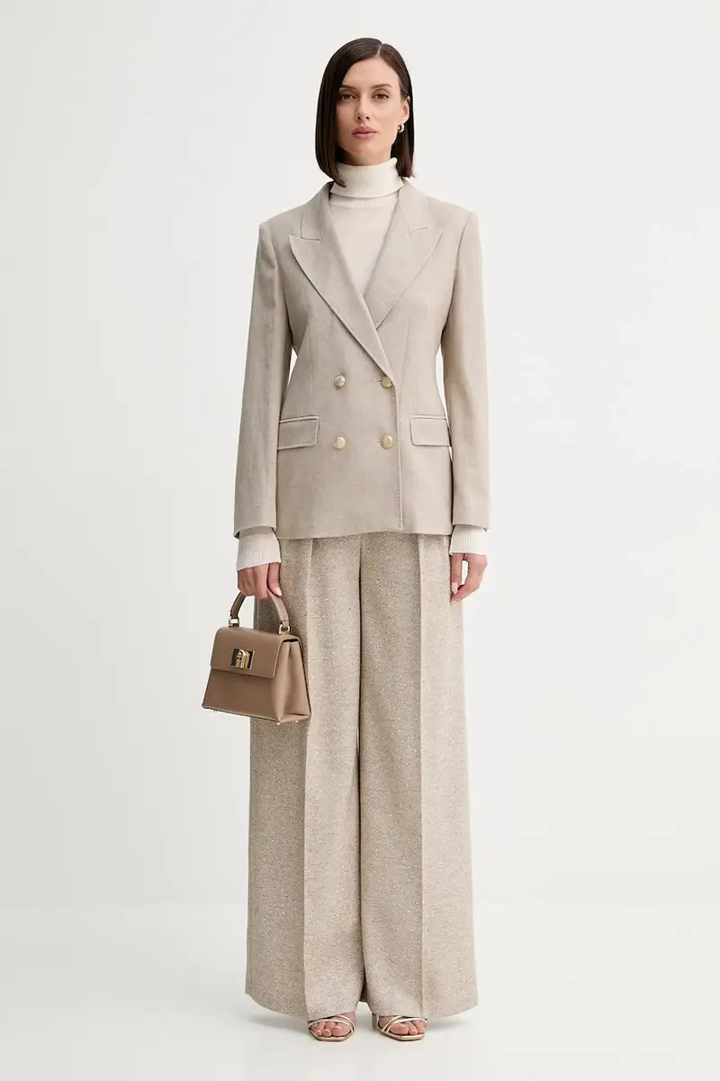 giacca in misto lana colore beige 2523046102200 miniatura 2