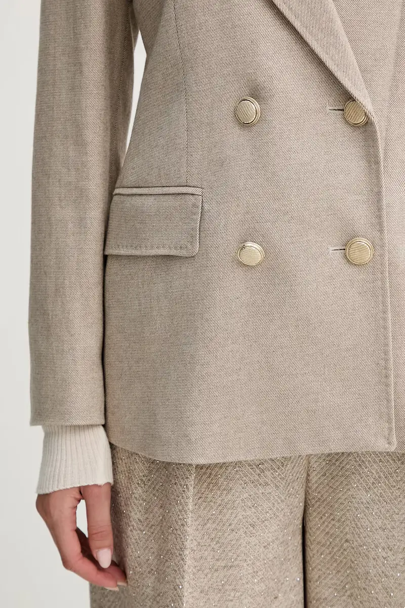 giacca in misto lana colore beige 2523046102200 miniatura 5