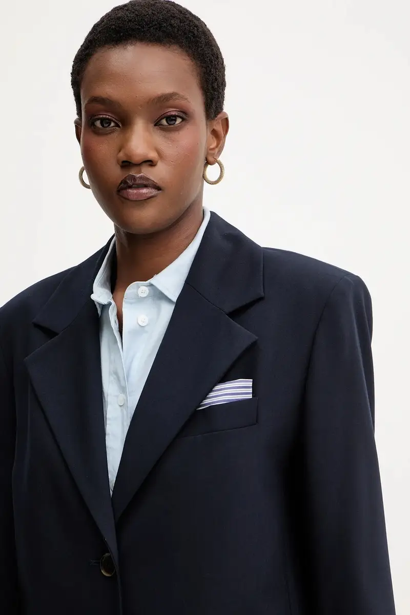 giacca in misto lana colore blu navy 2523046144200 miniatura 4