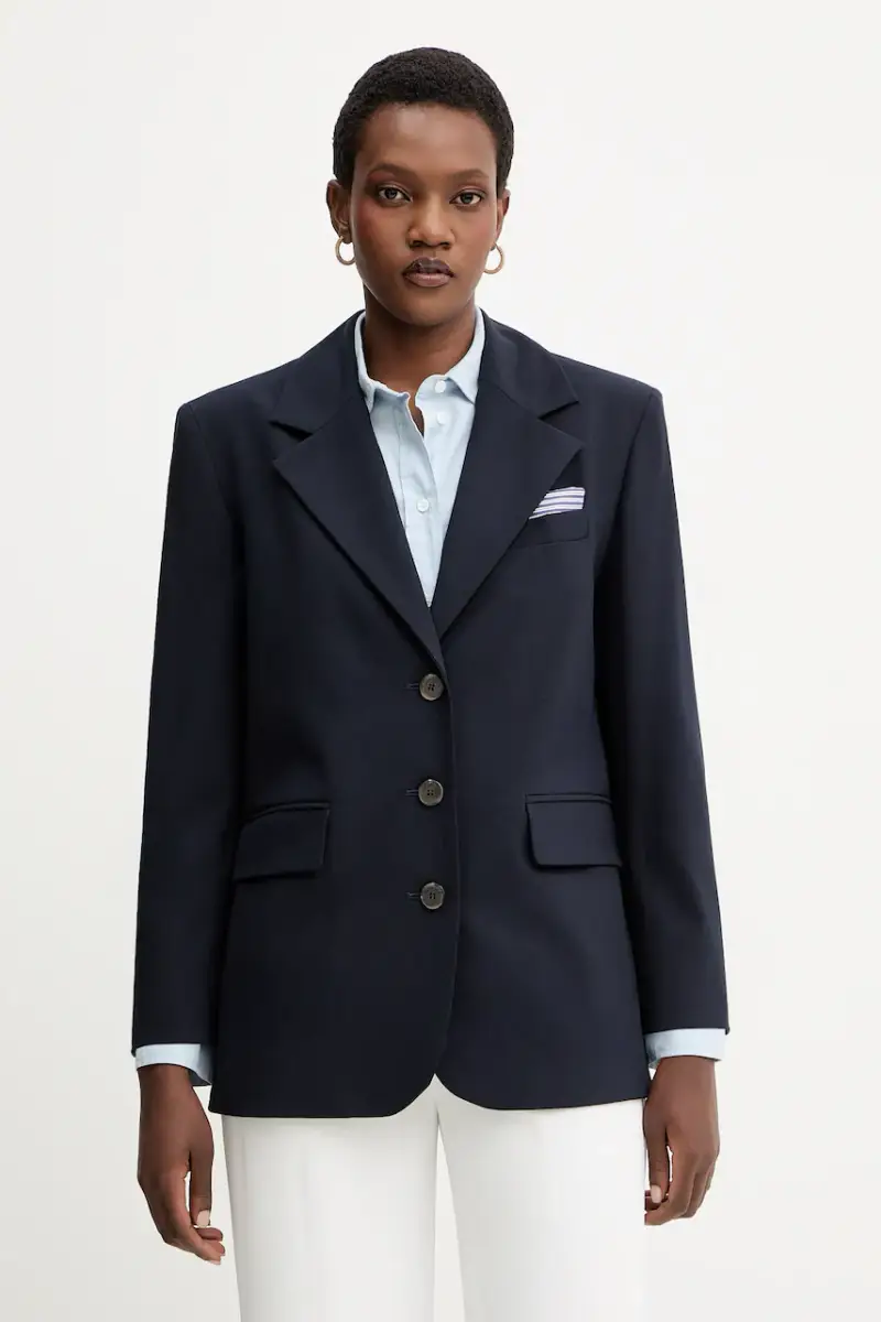 giacca in misto lana colore blu navy 2523046144200