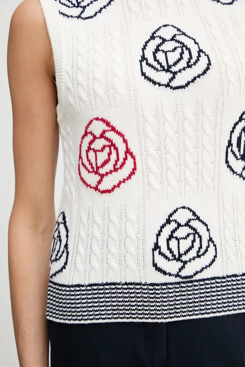 gilè in lana donna colore beige 2523356054200 miniatura 5